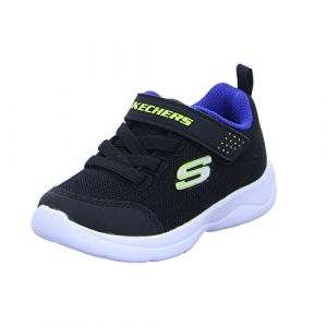 Skechers Stepz 2.0 Mini Wanderer, Basket, Textile Noir avec Bordure synthétique Bleue, 28 EU