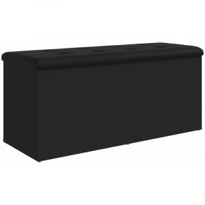 VidaXL Banc de rangement noir 102x42x45 cm bois d'ingénierie