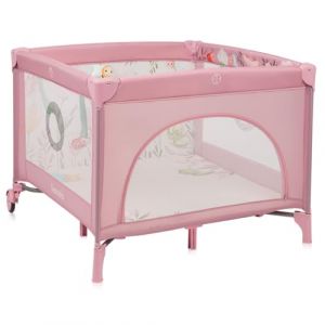 Lionelo Mille Plus Lit 2 en 1 de Voyage et Parc pour bébés Jusqu’à 15 kg, 0–36 Mois, entrée latérale, Matelas 3D, 2 Roues avec Frein, Pliage Facile, Sac de Transport (Pink)