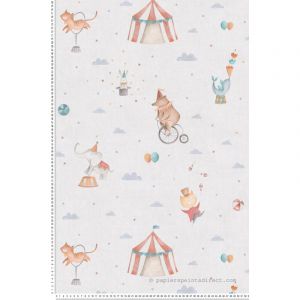 A.S. Creation Papier peint pour chambre d'enfant Lilly & Luis - Papier peint intissé résistant à l'aspect cirque - 10,05 m x 0,53 m - Multicolore - Fabriqué en Allemagne - 771481