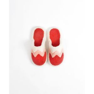 Admas pour femme. Pantoufles Tricolore rouge Admas