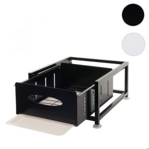 Mendler Tiroir d'armoire HWC-N51 avec plateau, &eacute;tag&egrave;re de cuisine/de vaisselle Tiroir d'armoire extensible, m&eacute;tal 19x34x42cmnoir