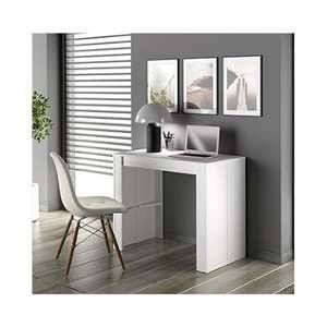 Image de GOOMY Console Extensible Blanche 45 à 225 cm - Cette table de salle à manger extensible jusqu'à 2,25m peut servir de bureau ou de console d'entrée grâce à sa taille repliée de 50 cm - Matières : Panneau de particules - Coloris : Blanc - Peut accueillir ju