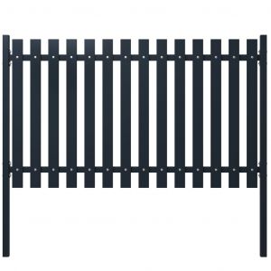 VidaXL Panneau clôture Anthracite 174,5x125 cm Acier enduit de poudre