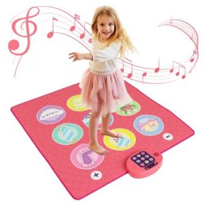 COSTWAY Tapis de Danse Fille 3 Ans+ Affichage LED - Scores/Volume/Difficulté,Cadeau d'Anniversaire de Noël pour Enfants Rose