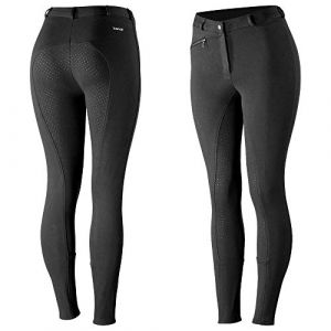 Horze Pantalon d"&eacute;quitation fond int&eacute;gral et adh&eacute;rence silicone Active, femme - Noir - Taille 36