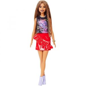 Mattel Poupée Fashionistas avec jupe volant rouge