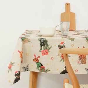 Muaré Nappe en résine Anti-Taches Christmas 140 x 140 cm