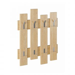 Dmora - Portemanteau Dpons, Portemanteau, Surmatelas, Cintre mural, 64x4h79 cm, Chêne