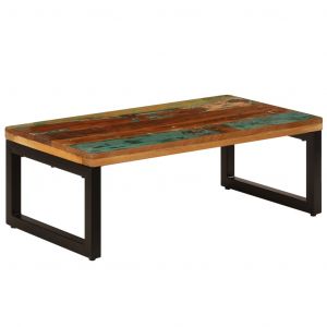VidaXL Table basse 110x50x35 cm Bois de r&eacute;cup&eacute;ration solide et acier