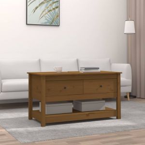 Image de VidaXL Table basse Marron miel 102x49x55 cm Bois massif de pin marron miel