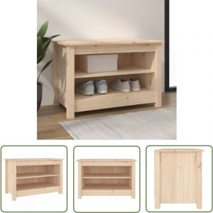 The Living Store - Banc &agrave; chaussures 70x38x45,5 cm Bois de pin massif