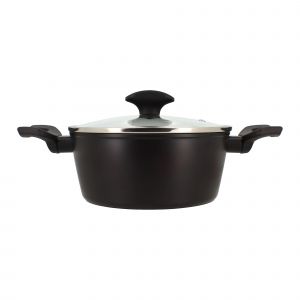 Menastyl Faitout en aluminium noir 20cm - compatible induction