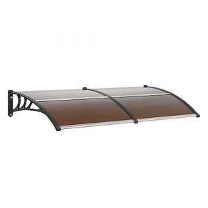 VEVOR Auvent de Porte de fenêtre 203,2 x 101,6 cm, UPF 50+ Polycarbonate pour Porte d'entrée extérieure, auvent de Porte d'entrée pour volet Solaire, Protection UV, Pluie, Neige, Feuille Creuse
