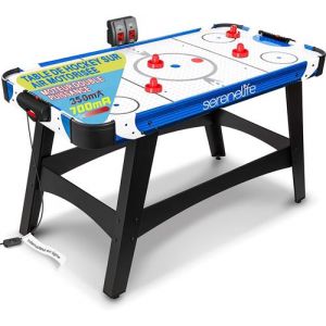 Table de air hockey - Serenelife - 147 cm - bord numérique à LED - moteur de ventilateur 12V