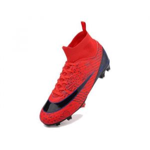 Chaussures De Football - Vtasq - Tige Haute - Crampons Moul&eacute;s - Taille 40 Eu - Rouge