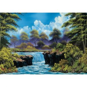 Image de Schmidt Puzzle 1000 pièces : Bob Ross : Chute d'eau dans la clairière