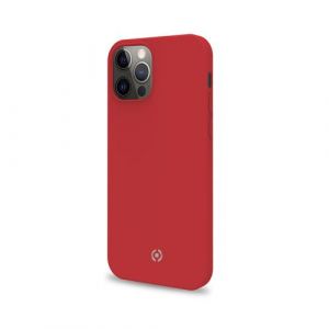 Celly &Eacute;tui Feeling pour iPhone 12 Pro Max - Ext&eacute;rieur en silicone et int&eacute;rieur anti-rayures - Rouge