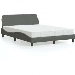 VidaXL Bed met matras stof donkergrijs 120x200 cm3208365