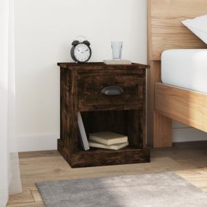 VidaXL Tables de chevet 2 pcs chêne fumé 39x39x47,5 cm bois ingénierie