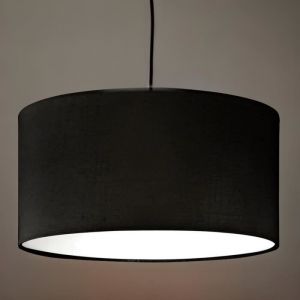 Abat-jour de plafond en tissu noir avec diffuseur givré CGC LUCIA