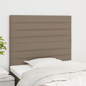VidaXL Têtes de lit 2 pcs Taupe 100x5x78/88 cm Tissu - Taupe