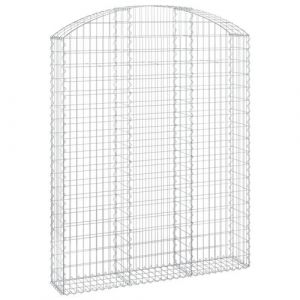 VidaXL Panier de gabions arqu&eacute; 150x30x180/200 cm Fer galvanis&eacute;