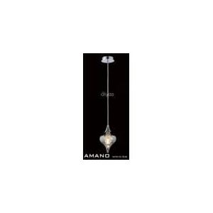 Suspension Amano 1 ampoule en métal et cristal