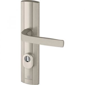 Bricard 9910151 Ensemble de Poignées Blindées sur Plaque Expression Béquille pour Porte d’Entrée (pour Cylindre Européen), Coloris INOX