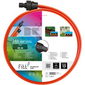 Fitt - sprizzy 15m - Tuyau d'Arrosage perforé à trois voies pour Arrosage à jet et à imprégnation des Surfaces étroites et longues. Usage domestique