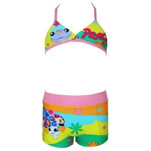 SUN CITY Maillot 2 Pièces Bariolé Littlest Petshop Taille 4 Ans