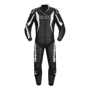 Spidi Combinaison 2 pièces cuir Sport Warrior Tour noir/blanc - 46
