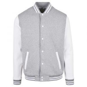 Build Your Brand Veste Basic College L Heather Grey / White