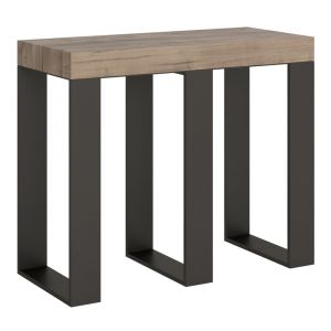 Console extensible 90x40/300 cm Sintesi Quercia Natura structure Anthracite