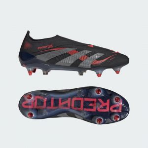 Adidas Predator Elite Laceless Sg Stealth Victory - Noir/gris/lucid Red - Terrain Très Gras (Sg), pointure 41⅓ - ['Noir'] - Taille 41⅓