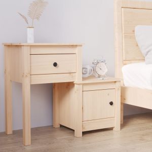 VidaXL Table de chevet 79,5x38x65,5 cm Bois de pin massif