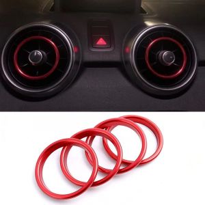 Cercle anneau POUR AUDI A1 rouge bague buse grille de ventilation aération sport LOT DE 4 ANNEAUX cerclage des grilles d'aération