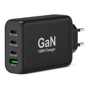 Port designs PORT Connect Chargeur mural GaN 130W USB-C avec c&acirc;ble