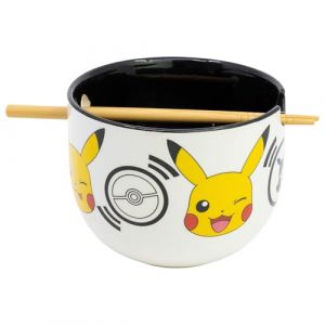 Stor Bol &agrave; ramen en c&eacute;ramique avec baguettes dans une bo&icirc;te cadeau Pokemon