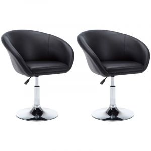 VidaXL Chaise pivotante à dîner 2 pcs Similicuir 67,5x58,5x87 cm Noir