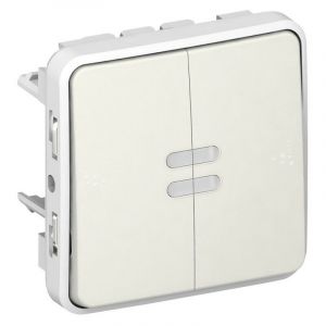 Image de Legrand Double poussoir inverseur NO+NF lumineux Plexo composable IP55 10A blanc (069636)
