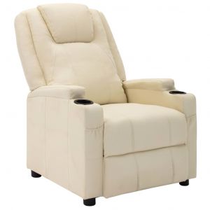 Image de VidaXL Fauteuil inclinable Blanc Similicuir. Produit Neuf ! Garantie 0 ans !