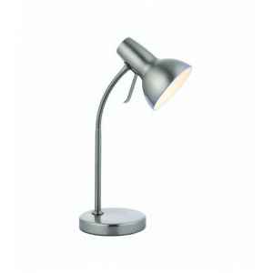 Endon Lampe de table Amalfi en Acier, Plaque de nickel satiné et blanc brillant