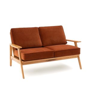 Image de Canap&eacute; velours, 2 places Watford Orange Cuit Taille 2 Places