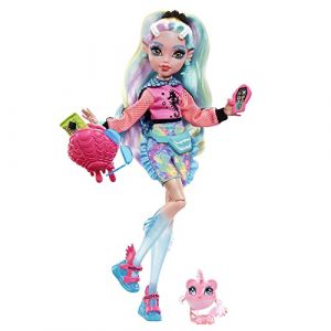 Image de Mattel Monster High Poupée Lagoona Blue Avec Accessoires Et Piranha De Compagnie, Poupée Mode Articulée, Cheveux Multicolores, Jouet Enfant, Dès 3 Ans, HHK55