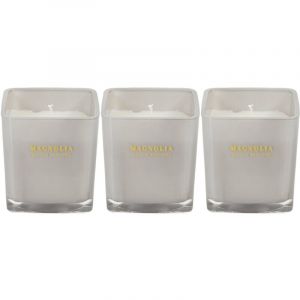 The home deco factory Bougie parfum&eacute;e carr&eacute;e Nude 7 cm (Lot de 3) Blanc