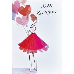 Draeger Carte anniversaire Femme jupe en plexi rose