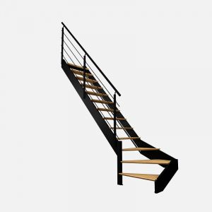 SPECTRA - Escalier 1/4 tournant gauche &agrave; LED int&eacute;gr&eacute;es, noir