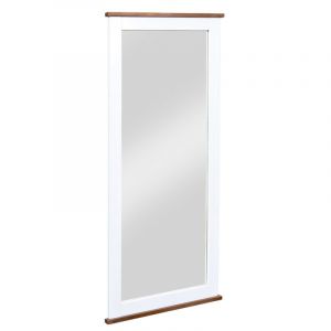 Image de LesTendances Miroir bois massif blanc et sépia brun Boule