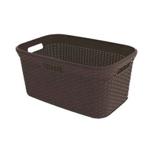 Curver Panier à linge en polypropylène aspect rotin (45 L)